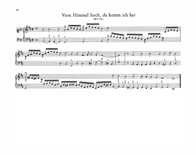 Vom Himmel hoch, da komm ich her, BWV 738a
