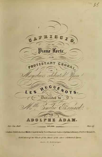 First page of Capriccio sur un choral protestant