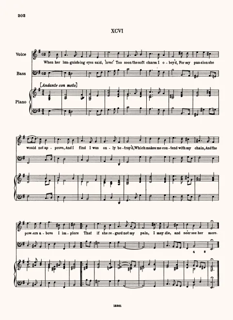First page of When Her Languishing Eyes Said Love