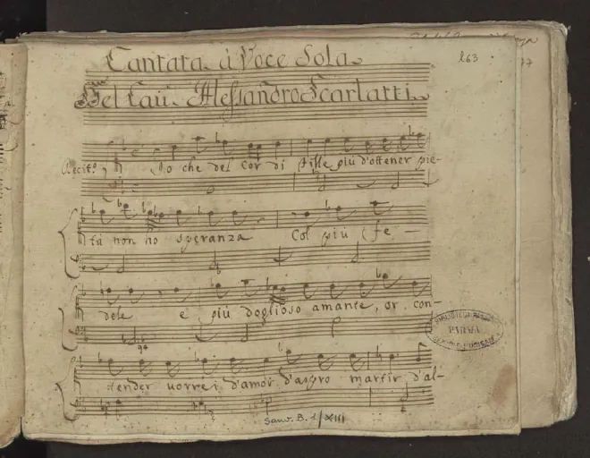 First page of Io che dal cor di Fille