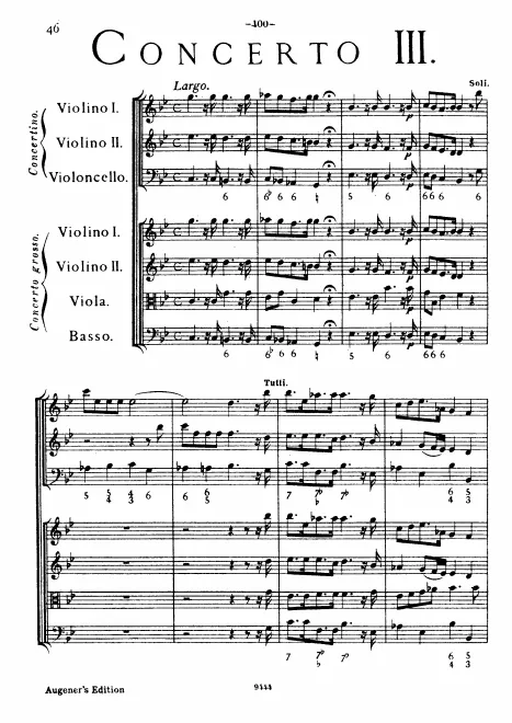 First page of Concerto grosso in C minor