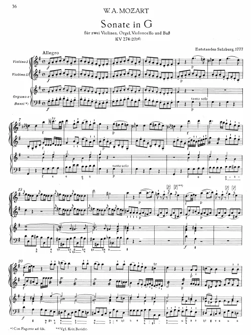 First page of Church Sonata