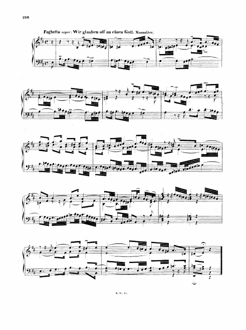 13. Fughetta super 'Wir gläuben all an einen Gott', BWV 681