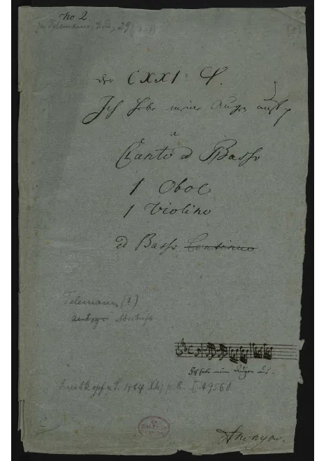 First page of Ich hebe meine Augen auf zu den Bergen, TWV 7:17