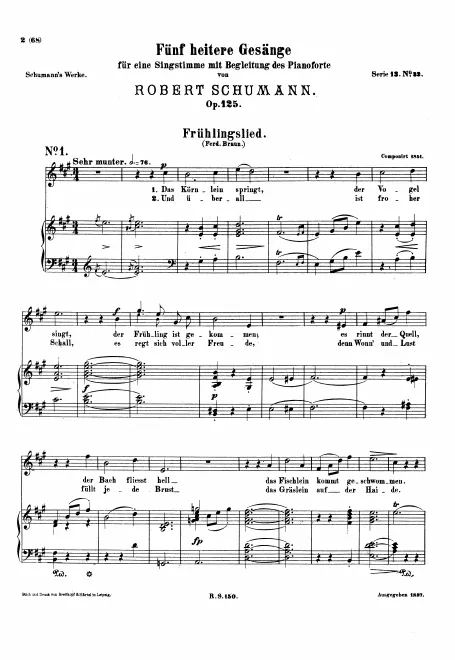First page of 5 heitere Gesänge