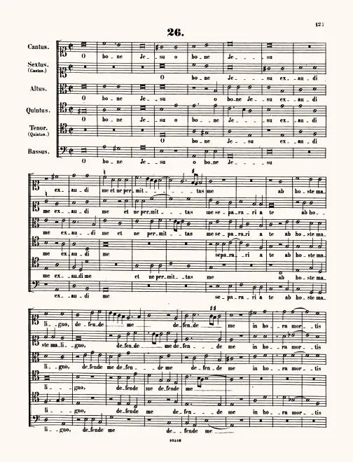 First page of O bone Iesu