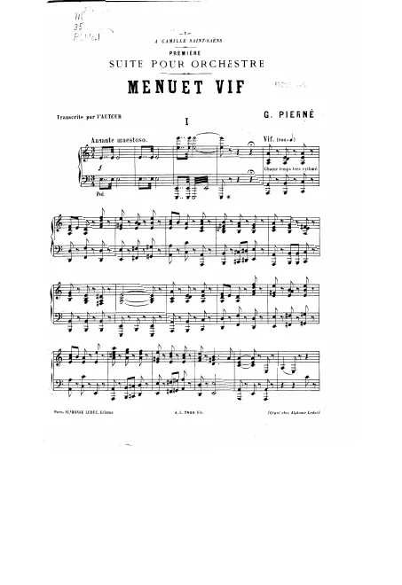 First page of Suite d'orchestre No.1
