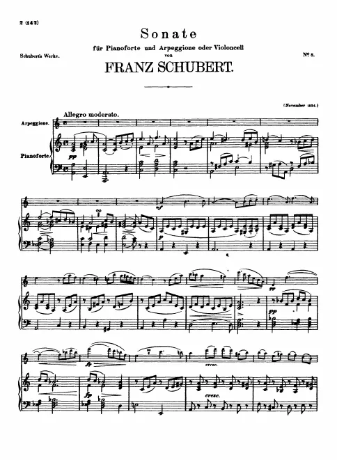 First page of Arpeggione Sonata