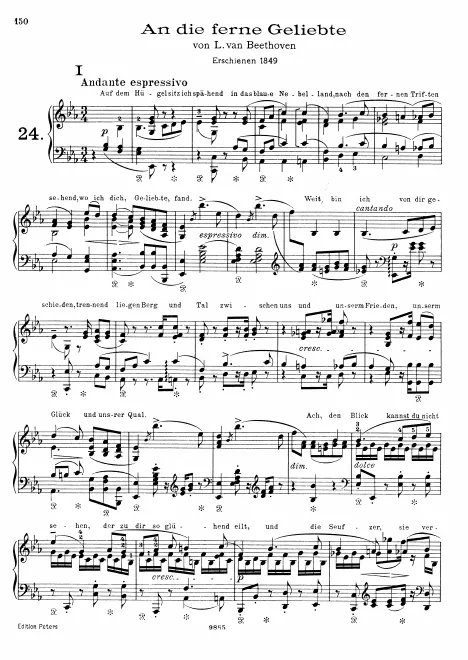 First page of An die ferne Geliebte ("To the Distant Beloved")