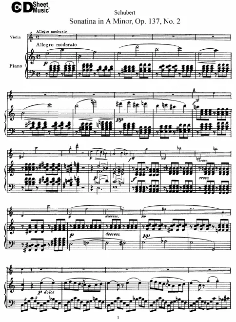 First page of Violin Sonata (No.2)