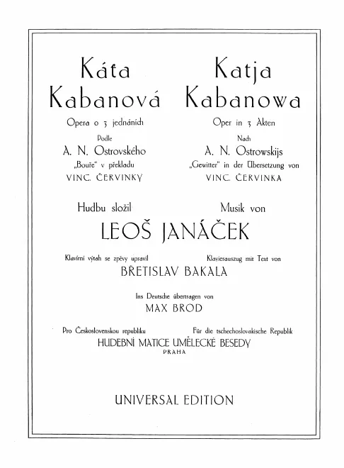 First page of Káťa Kabanová