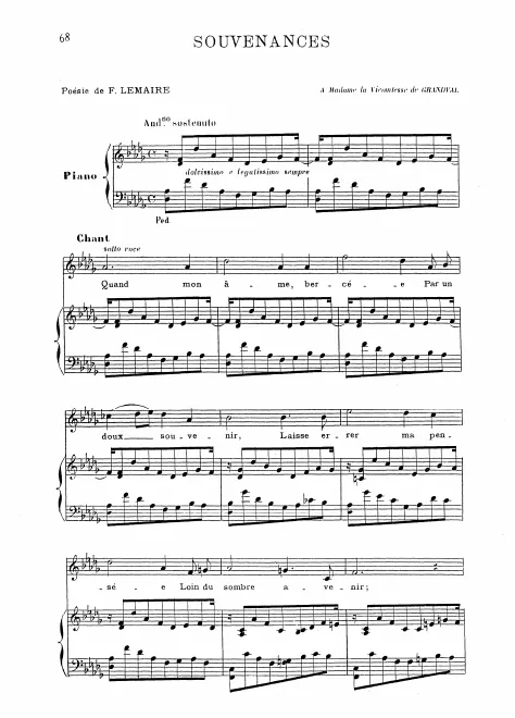First page of Souvenances