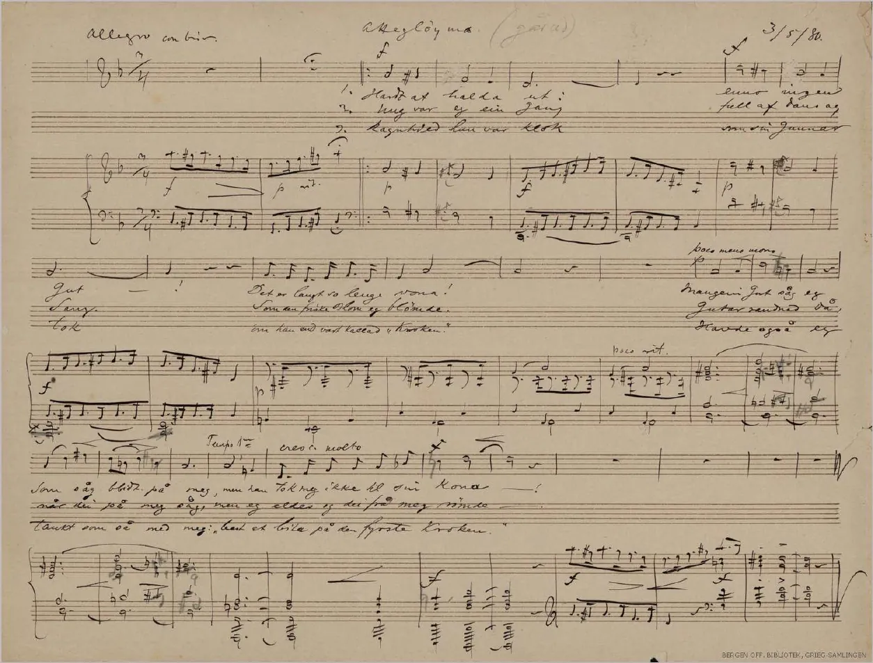 First page of The Forgotten Maid, EG 142