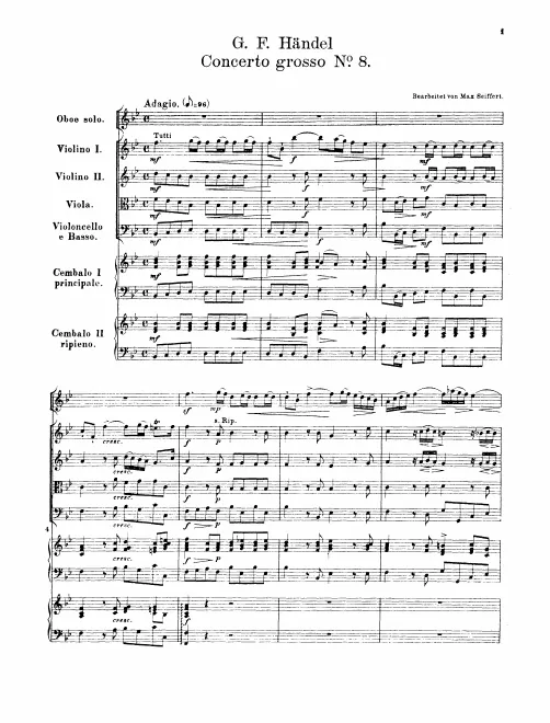First page of Oboe Concerto in B-flat major