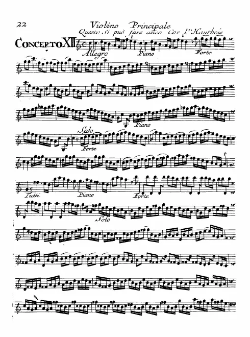 First page of Violin Concerto in C major