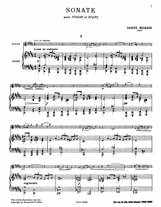First page of Violin Sonata No.1