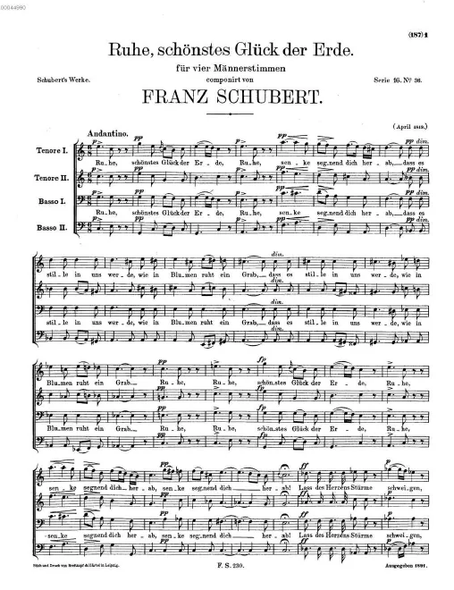 First page of Ruhe, schönstes Glück der Erde