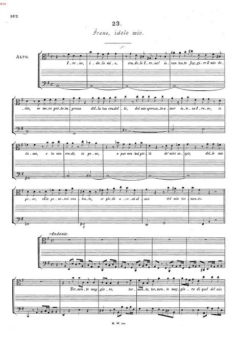 First page of Irene, idolo mio