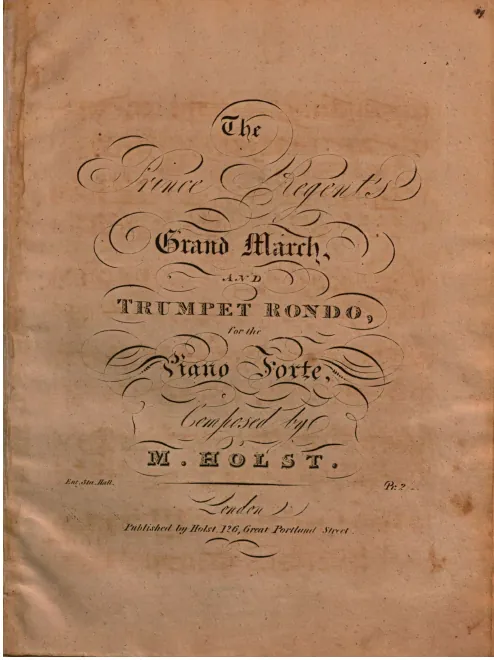 First page of The Prince Regent's Grand March and Trumpet Rondo