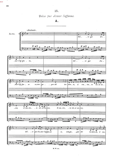 First page of Dolc' è pur d'amor l'affanno