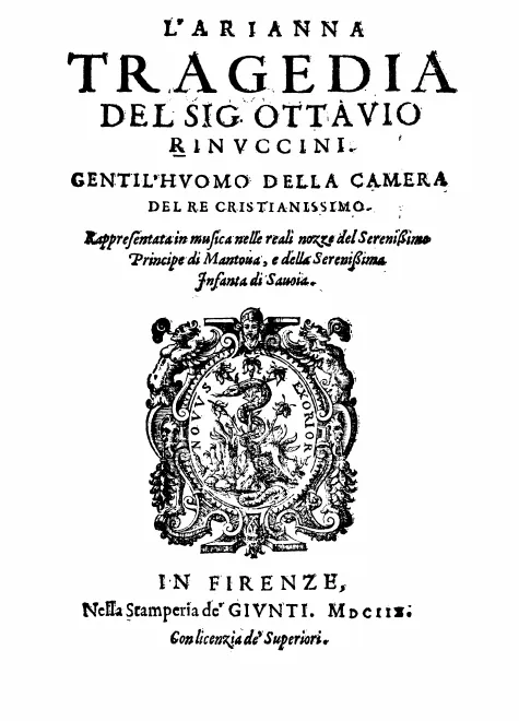First page of L'Arianna, SV 291