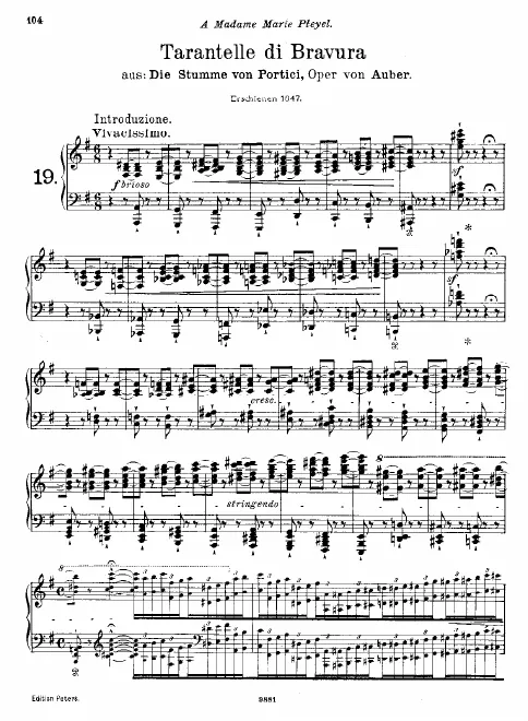 First page of Tarantelle di bravura d’après la tarantelle de La muette de Portici