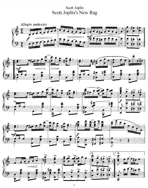 First page of Scott Joplin's New Rag