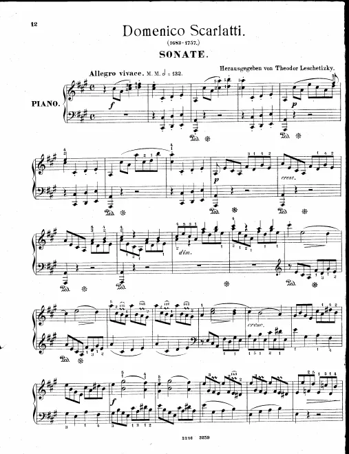 First page of Keyboard Sonata in A major
