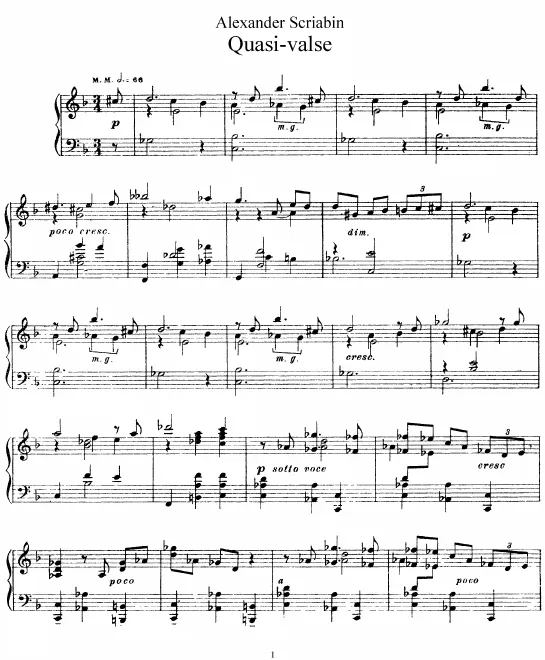 First page of Quasi valse