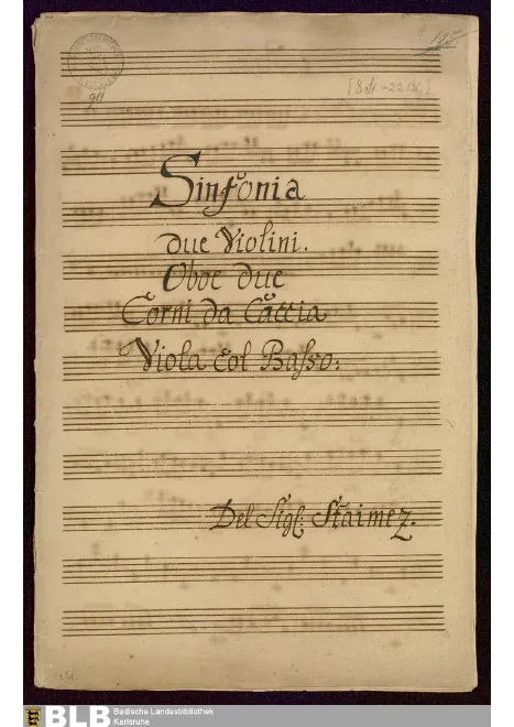 First page of Sinfonia in D major