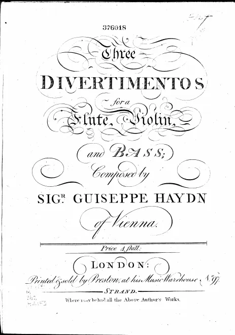First page of Baryton Trio in A major