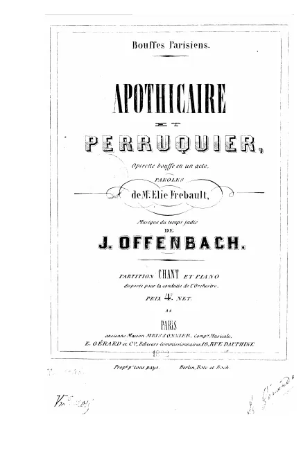First page of Apothicaire et perruquier
