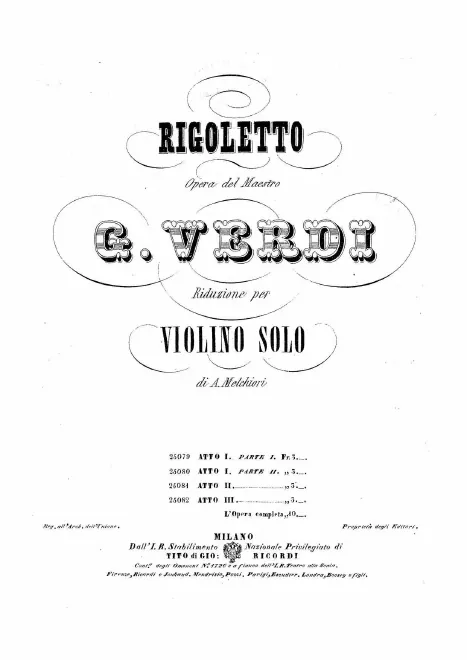 First page of Rigoletto
