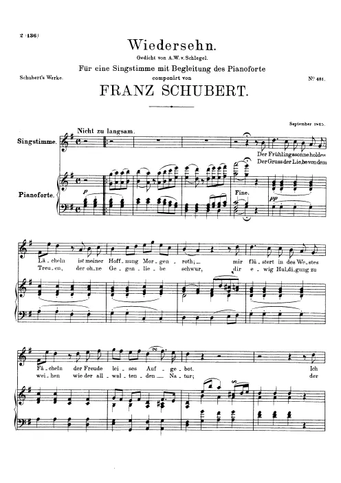 First page of Wiedersehn