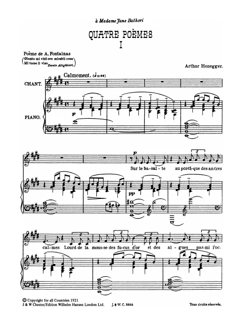 First page of 4 Poèmes