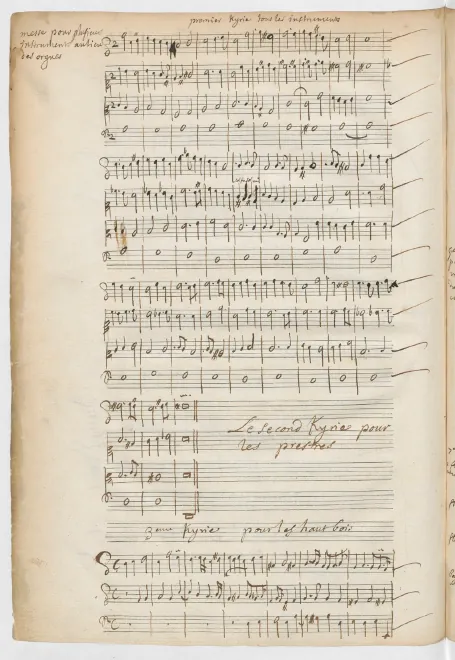 First page of Messe pour plusieurs instruments au lieu des orgues, H 513
