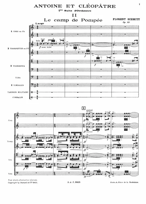 First page of Antoine et Cléopâtre, Suite No.1