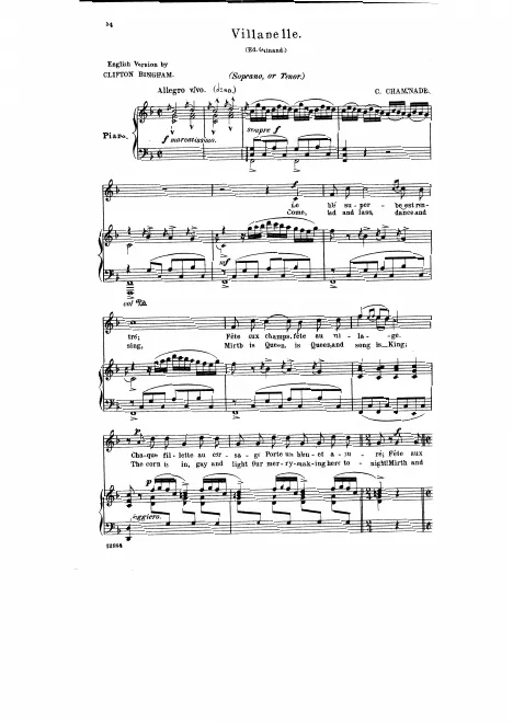 First page of Villanelle