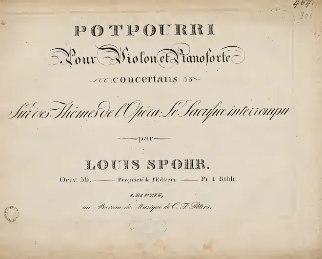 First page of Potpourri on 'Das unterbrochene Opferfest'