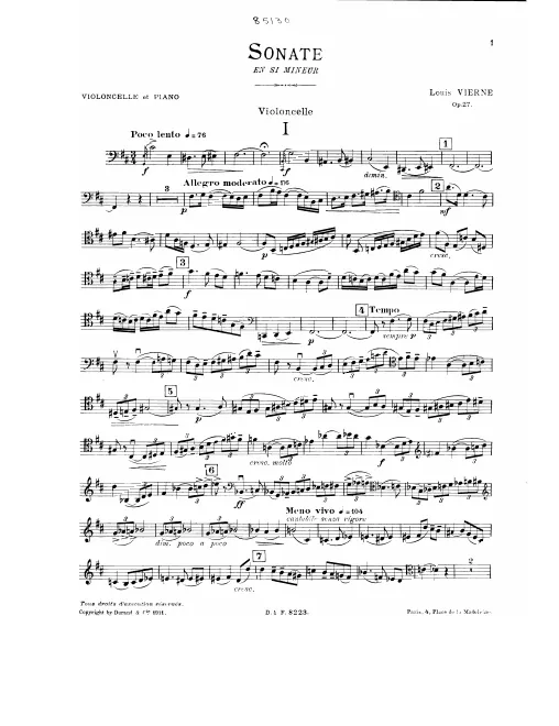 First page of Sonate en Si Mineur
