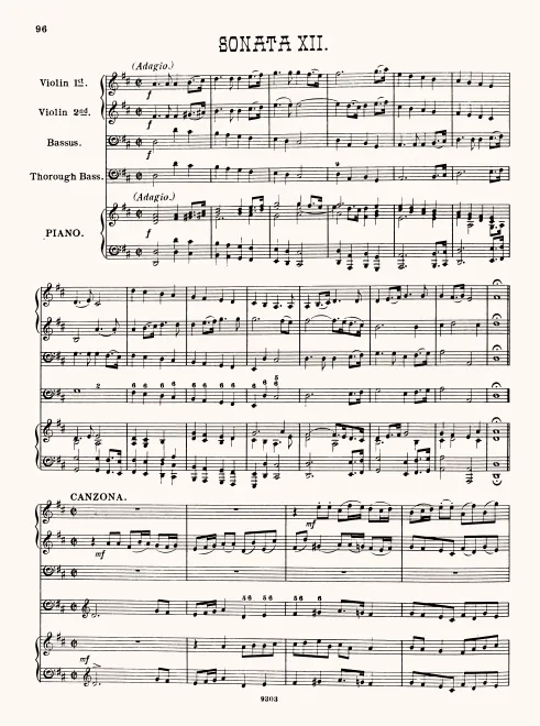 First page of Trio Sonata in D major