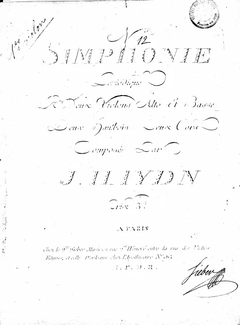 First page of Symphony No.74 in E-flat major