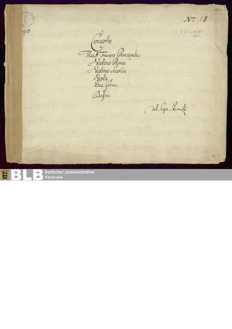 First page of Flute Concerto in G major