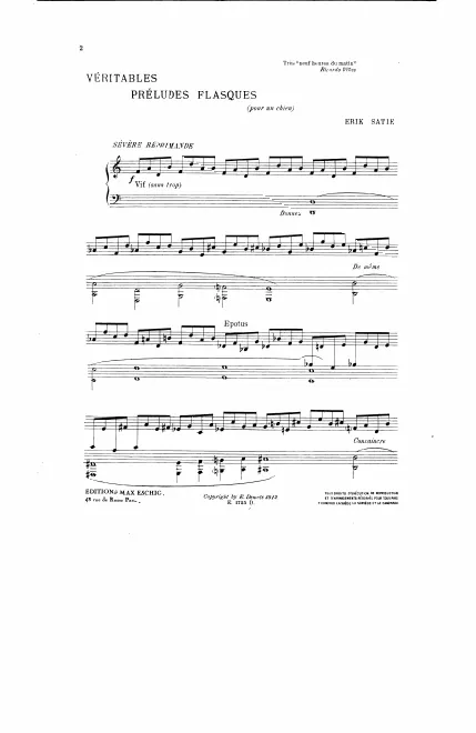 First page of Véritables préludes flasques (pour un chien)