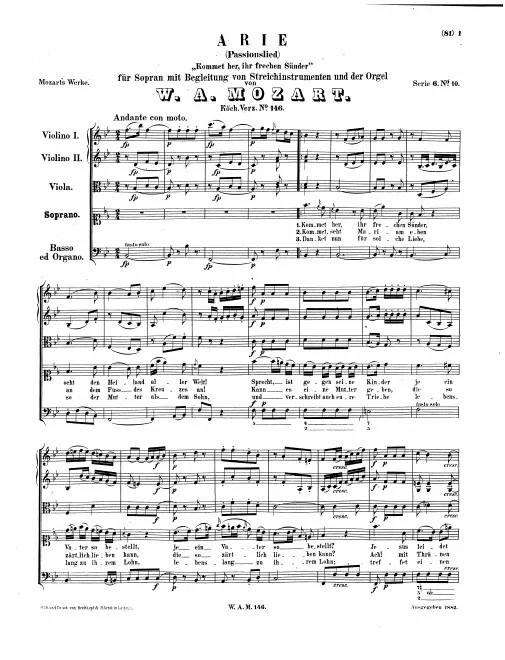 First page of Kommet her, ihr frechen Sünder