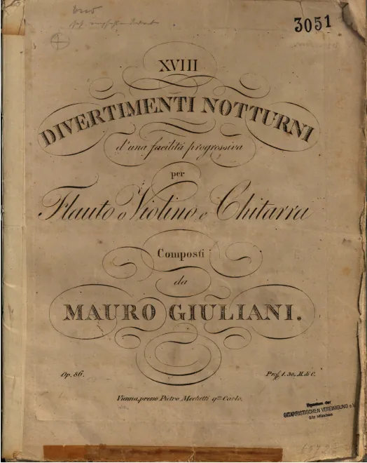 First page of Divertimento Notturno