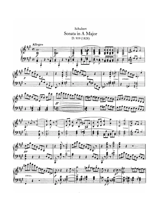 First page of Piano Sonata in A major