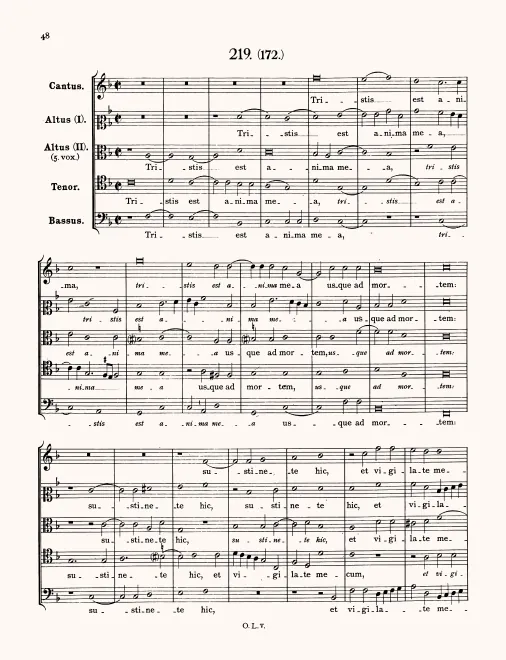 First page of Tristis est anima mea