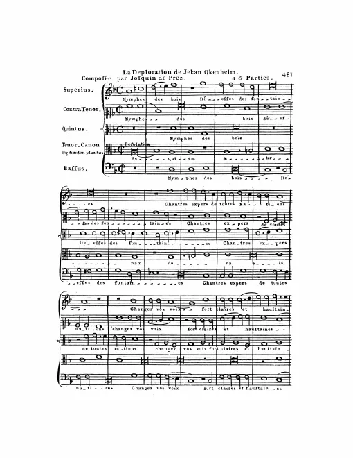 First page of Nymphes des bois / Requiem