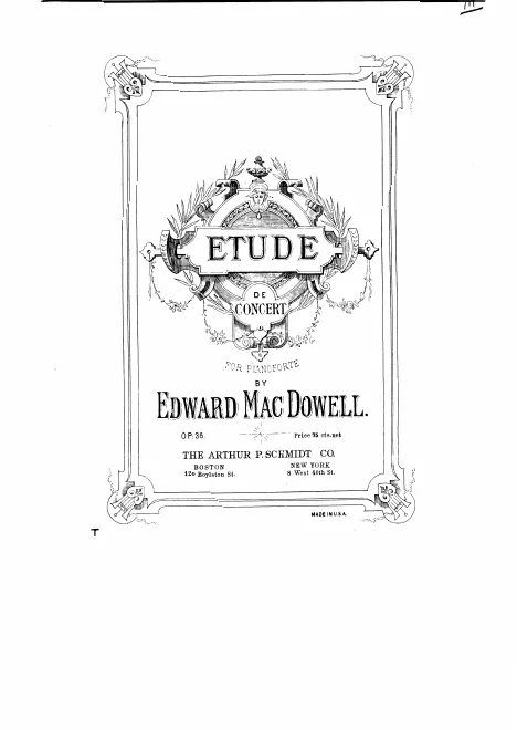 First page of Etude de Concert